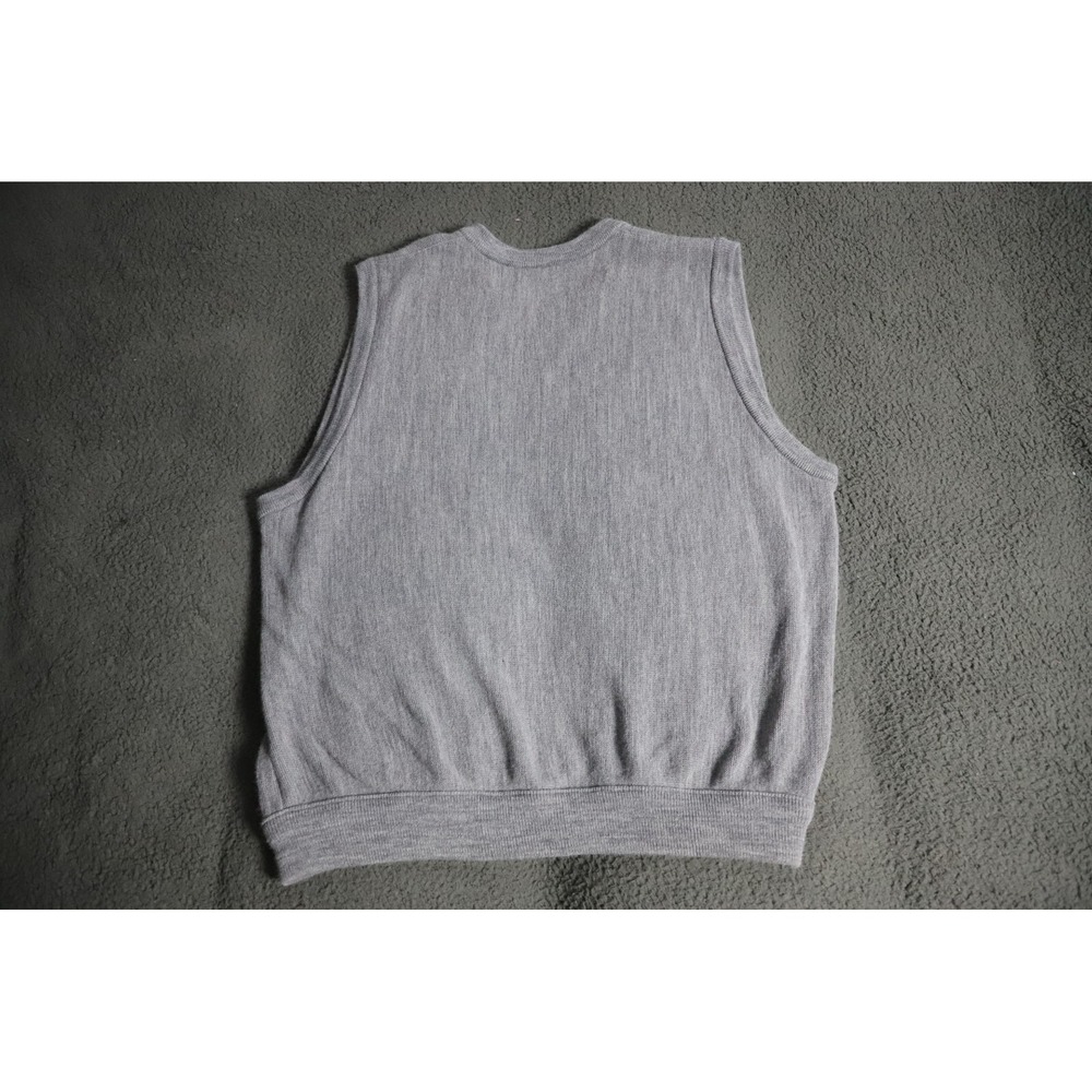 VTG Izod Golf Vest Sweater Mens XXL Gray Made in USA Knit Pullover Classic Prep - Picture 6 of 9